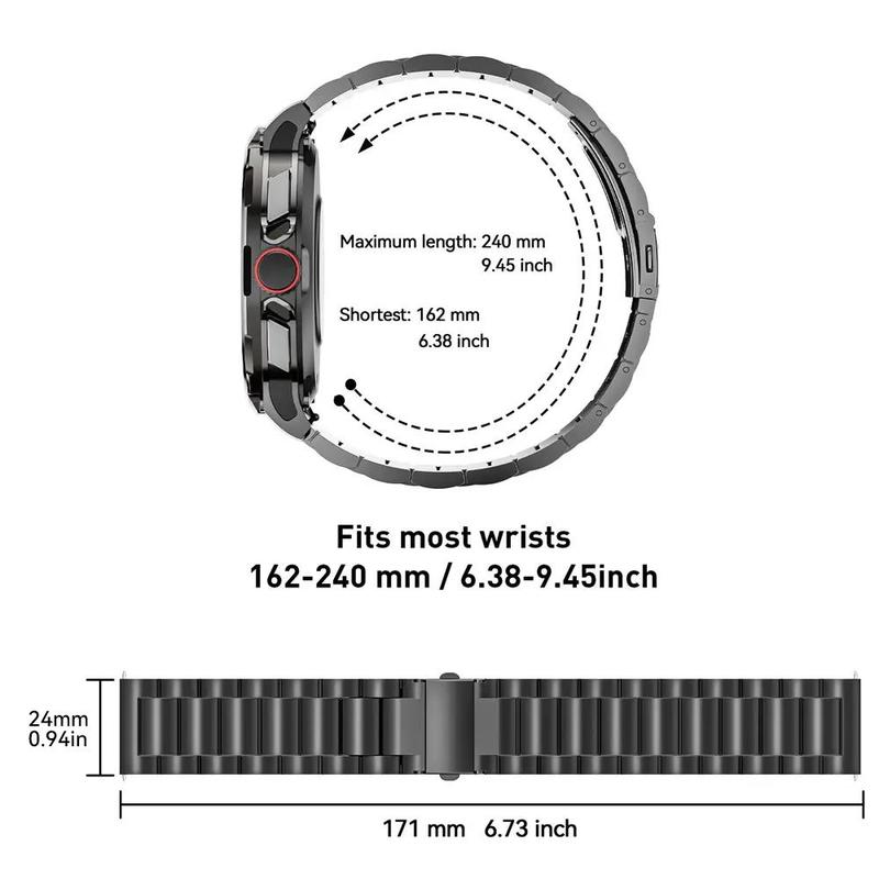 Silicone Stainless Steel Smart Watch Band Compatible With V69 NX8, 1 Set Fashionable Quick Release Replacement Durable Watch Band for Men, Smart Watch Wearable Accessories