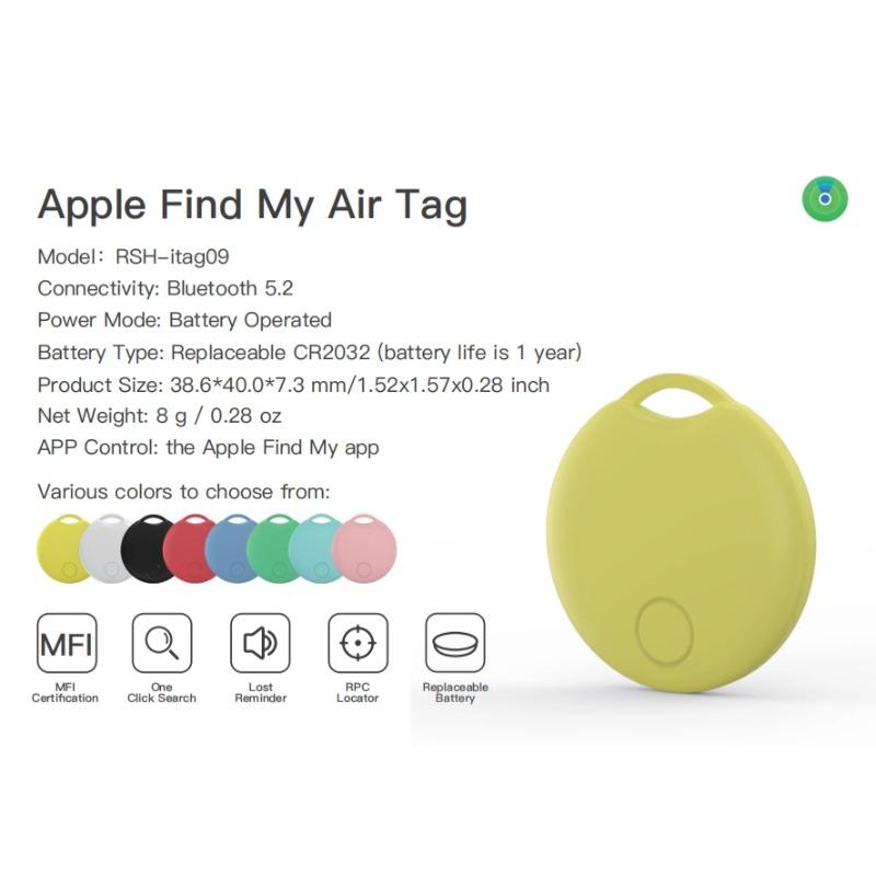 RSH Locator, wireless charging smart location card, compatible with Apple Find My (iOS only), wallet tracker, key finder, phone finder,Smart Tag，backpack, suitcase, pet, IP67 waterproof, ultra-thin 0.09in.