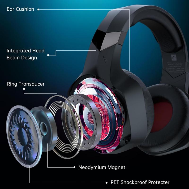 2024 New Wireless Gaming Headset,Headphone for PS5 Xbox PC Switch Nintendo,2.4GHz Low Latency,Professional PS5 Bluetooth Headset,Noise Cancelling Wired Headset,Xbox Only Supports Wired Connection