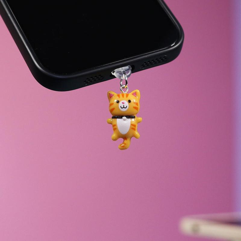 Cute Cat Design Phone Dust Plug (1 Count), Phone Anti Dust Plug, Phone Charm for iPhone Type-C Interface, Mobile Phone Accessories