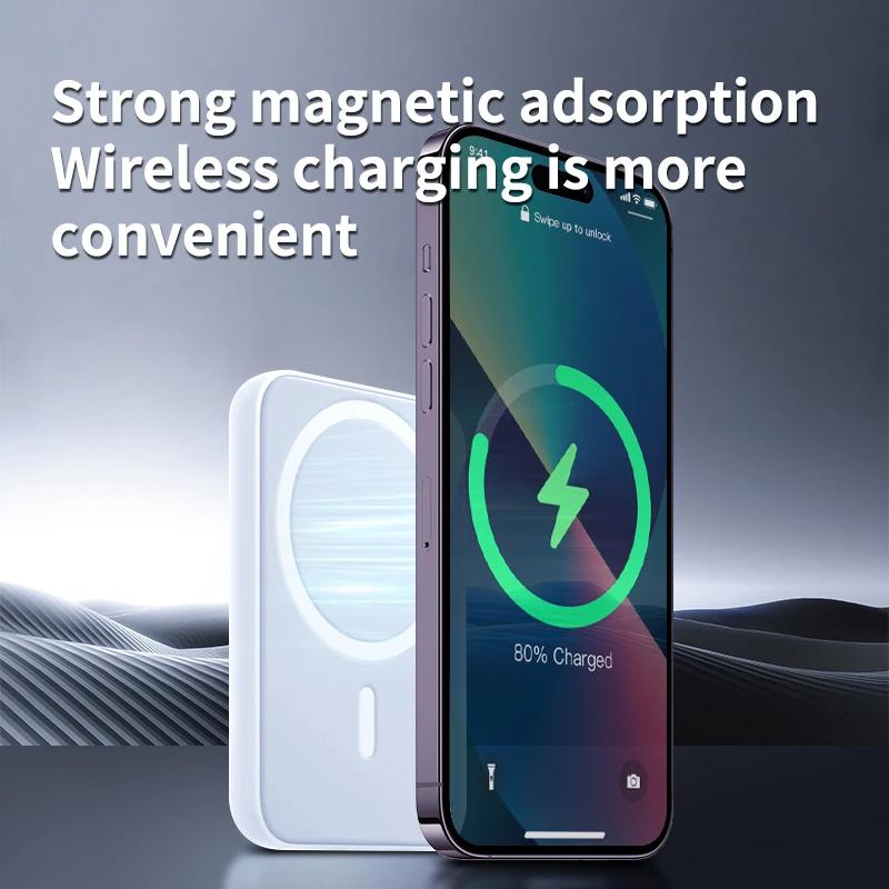 Magnetic Power Bank 5000mAh 10000mAh, Wireless Portable Charger, with USB-C, Compatible with iPhone 15 15 Plus 15 Pro 15 Pro Max, iPhone 14 13 12