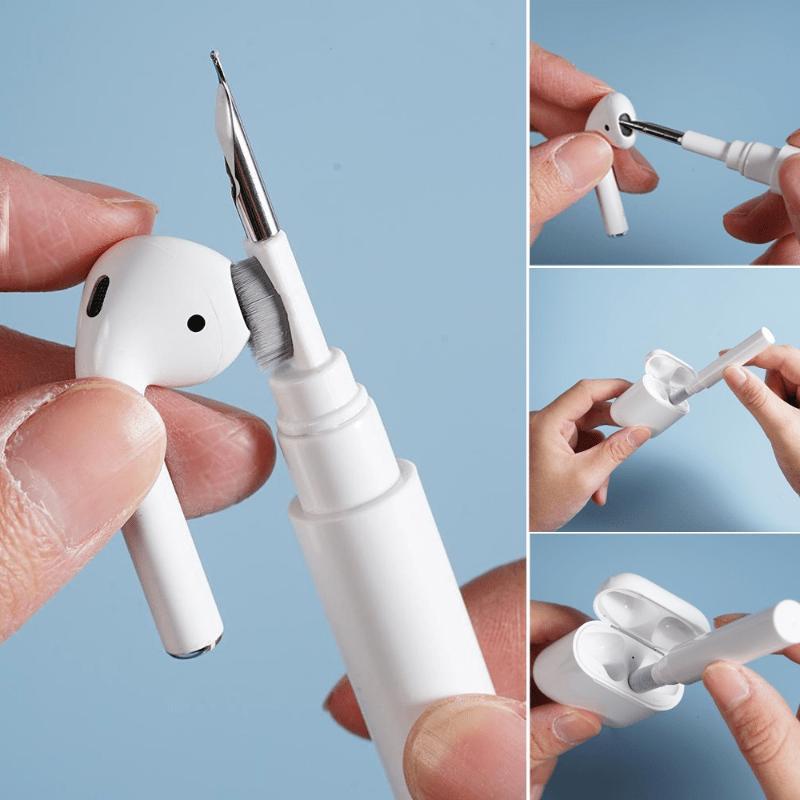 Portable 3 in 1 Earbuds Cleaning Brush, Pen-shaped Wireless Earbuds Cleaning Products, Earphone Case Cleaning Tool, Versatile Cleaning Brush for Airpods Bluetooth-compatible Earbuds Headsets Headphones Mobile Phones Camera, Christmas, Christmas Gift