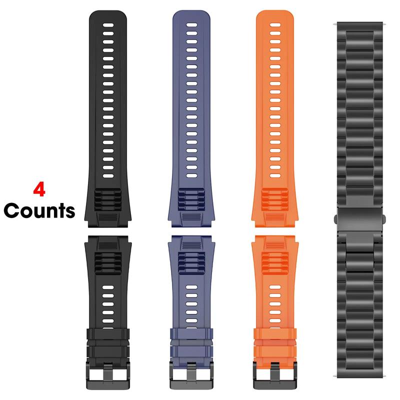 Silicone Stainless Steel Smart Watch Band Compatible With V69 NX8, 1 Set Fashionable Quick Release Replacement Durable Watch Band for Men, Smart Watch Wearable Accessories