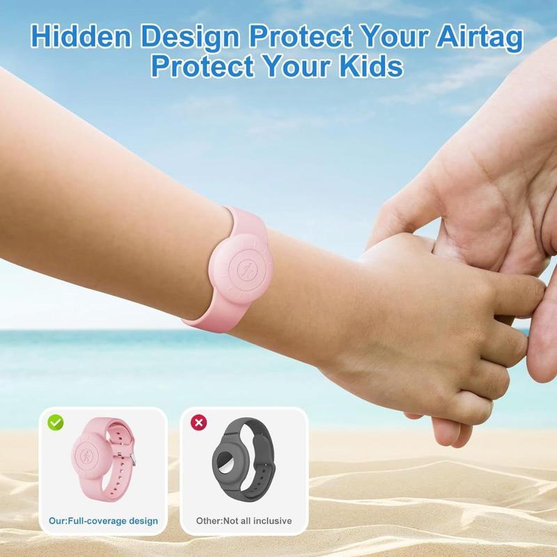 Kids Waterproof Bracelet for AirTag, Wristband Kids for Airtag, Kids Hidden Watch for Airtag, Soft Silicone Lightweight GPS Tracker Holder for Apple Air Tag