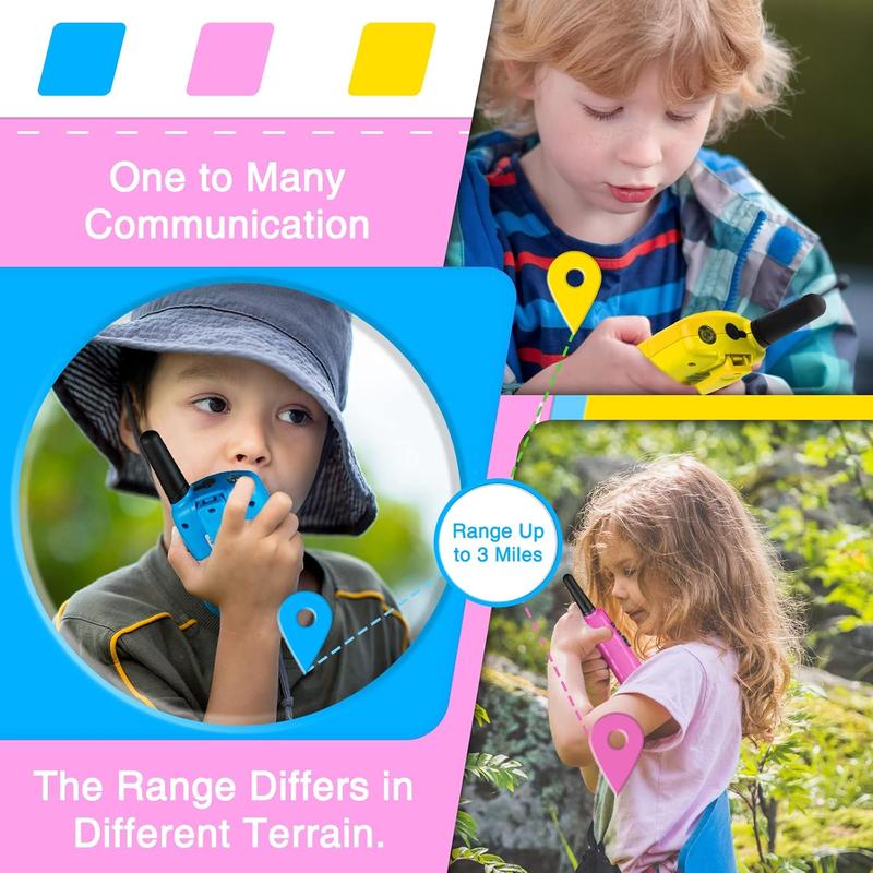 Walkie Talkies for  3 Miles Long Range, 22 Channels Walkie Talkie with Clear Sound & Automatic Squelch,  Walkie Talkies, Outdoor  Toys for Girls Boys  4-12