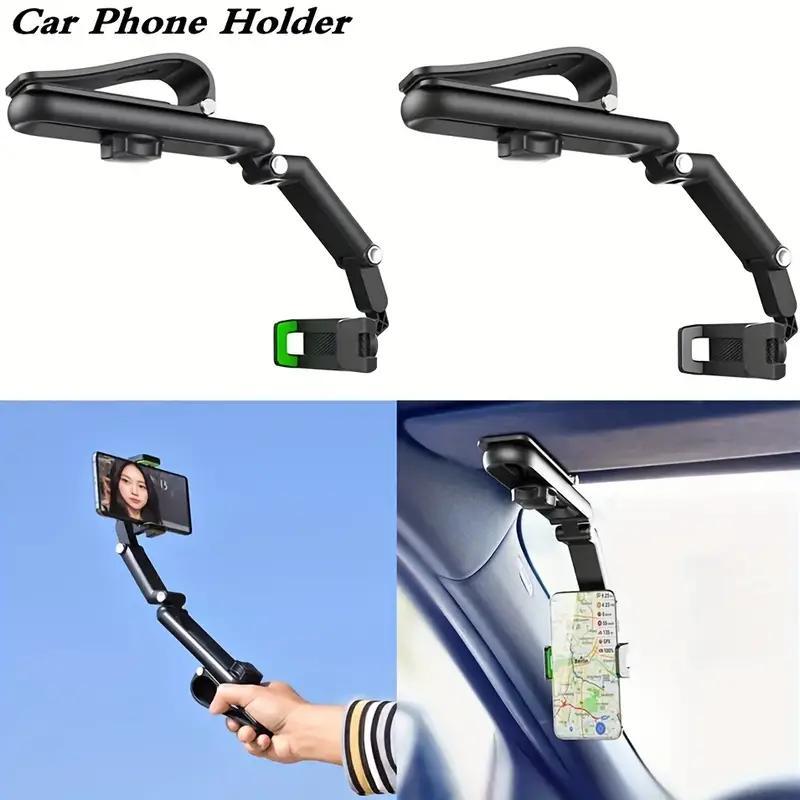 Rotatable Car Sun Visor Phone Holder, Car Interior Sun Visor Phone Holder, Universal Car Phone Holder Compatible With Most Smartphones