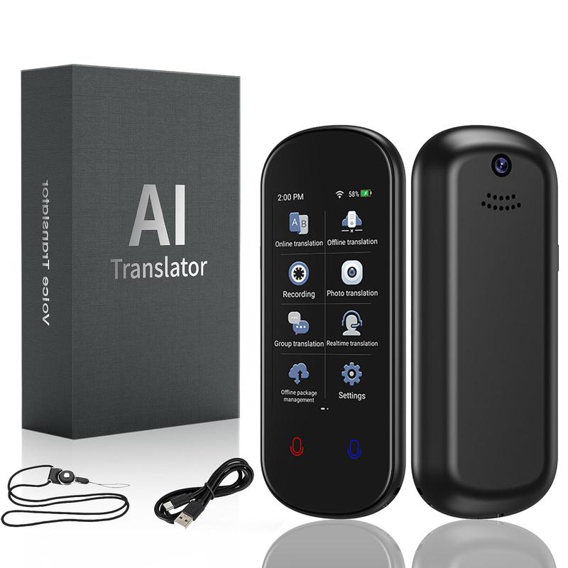 daruiy Language Translation Device 137+ Languages Instant Two-Way Translator No WiFi required, portable voice translation device supports online offline photo translation with 3-inch HD touch screen, suitable for travel use