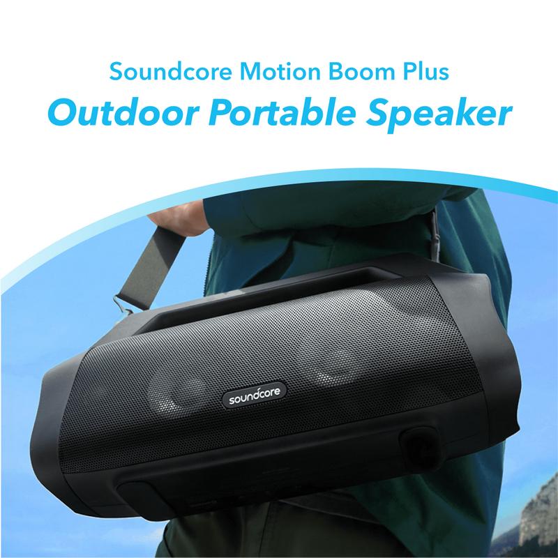 Anker Soundcore Motion Boom Plus Outdoor Speaker with 80W Booming Sound, 20H Playtime, IP67 Waterproof and Dustproof, Type-C, Custom EQ, Bluetooth 5.3, Portable Bluetooth Speaker For Outdoors, Camping