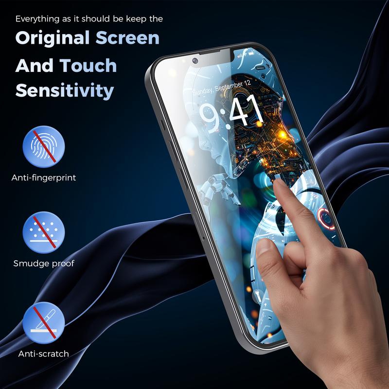 Anti-peeping Tempered Glass Screen Protector, 2pcs set Full Screen Coverage Protective Film, Durable Phone Screen Protector for iPhone 6 7 8 X 11 12 13 14 15 Plus 15 Pro Max