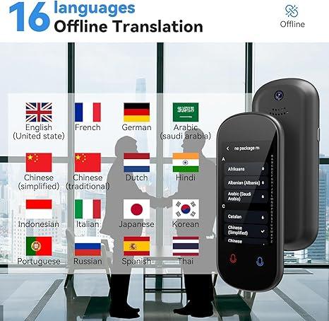 daruiy Language Translation Device 137+ Languages Instant Two-Way Translator No WiFi required, portable voice translation device supports online offline photo translation with 3-inch HD touch screen, suitable for travel use