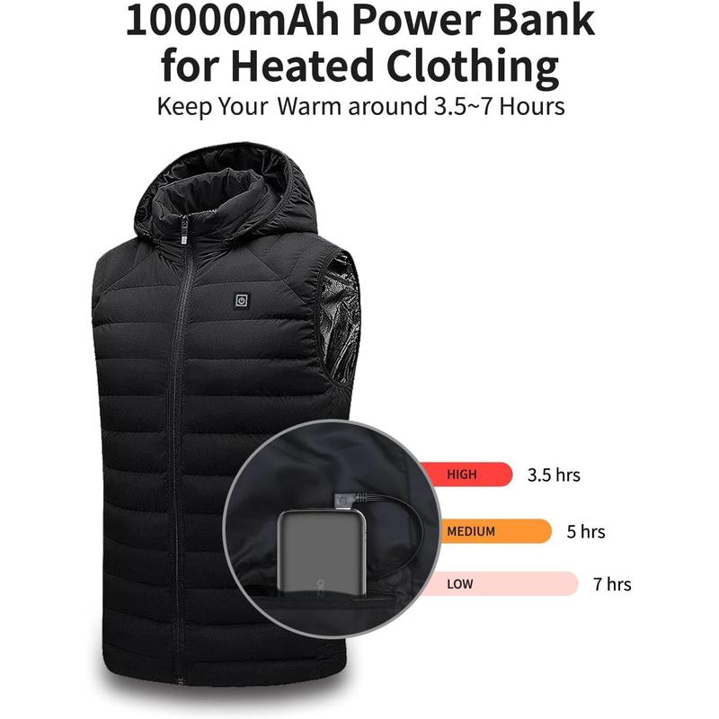 2A Power Bank for Heated Vest, Jacket, Stadium Seats, Chair, Lightest 10000mAh Fast Charging Battery Pack for USB Heated Clothing, Heated Blanket, Coat, Sleeping B