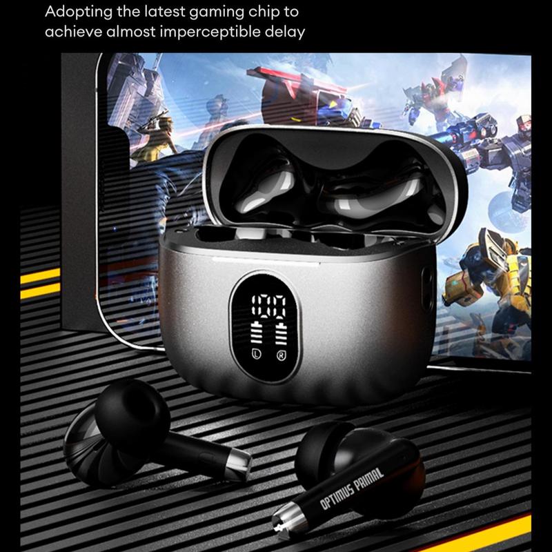 Transformers TF-T50 Wireless In-ear Design Headphone, Bluetooth-compatible Earphone with Digital Display Case, Long Battery Life Headphone for Gaming & Sport