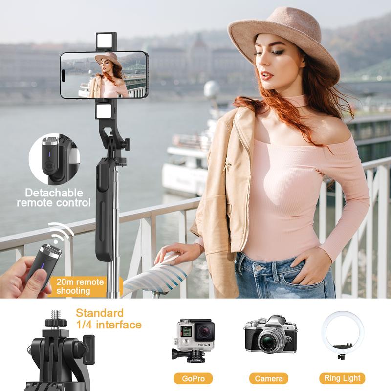 71 Inch Wireless Selfie Stick Phone Tripod for iPhone Android Smartphones, Portable Selfie Tripod with Remote Control Mount Cellphone tripods  Mobile