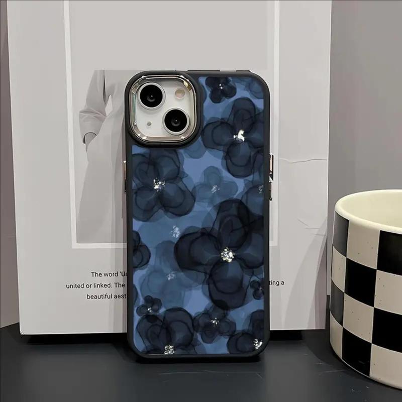 Fall Fashion Flower Pattern Phone Case, 1 Count Decorative Phone Protective Cover, Phone Accessory, Phone Cases Compatible With iPhone X 11 12 13 14 15 Plus 15 Pro Max