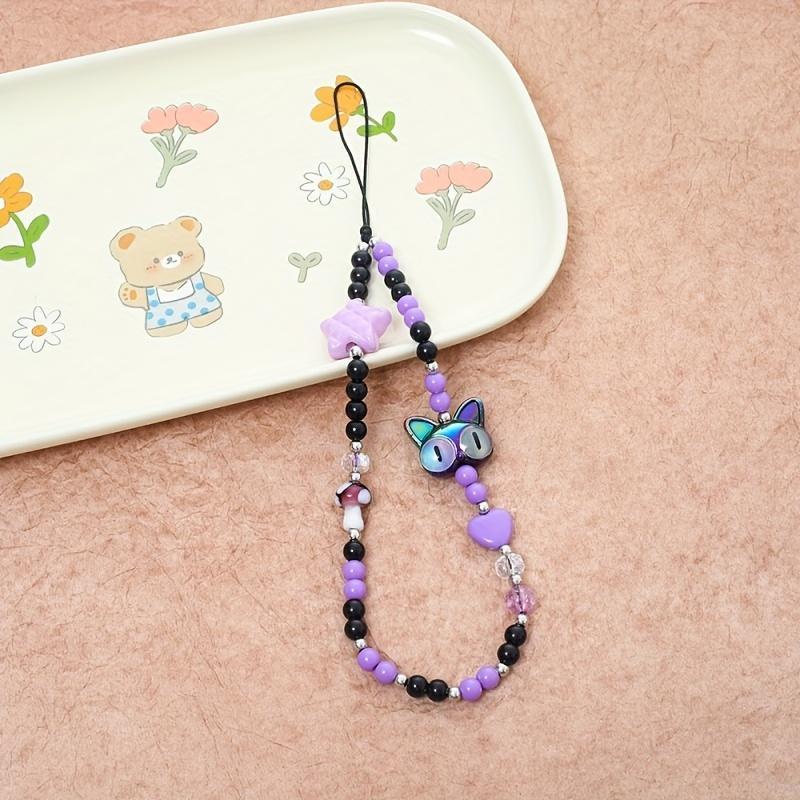 Cute Cat Head Design Phone Chain, Cute Phone Lanyard, Fashion Phone Charm for Women & Girls, Mobile Phone Decoration Accessories