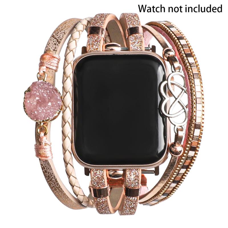 Fashionable Heart Decor Watch Band (Only Band), 1 Count Braided Watch Band for Women, Smart Watch Accessories for Apple Watch Series 9 8 7 6 5 4 3 2 1 SE