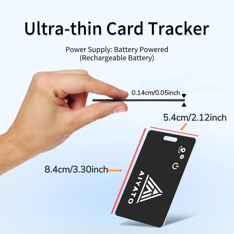 Smart Tracker Card, Waterproof Magnetic Charging Tracking Card, Rechargeable Wallet Tracker Compatible with Apple Find My