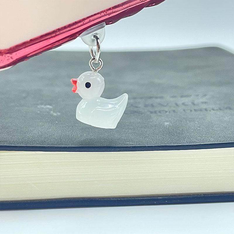 Cute Duck Design Phone Dust Plug, 1 Count Clear Duck Decor Mobile Phone Dust Plug, Mobile Phone Parts Compatible with iPhone