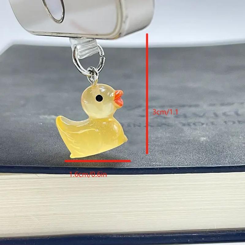 Cute Duck Design Phone Dust Plug, 1 Count Clear Duck Decor Mobile Phone Dust Plug, Mobile Phone Parts Compatible with iPhone