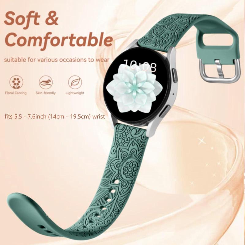 Floral Pattern Watch Band for Samsung Galaxy Watch, Smart & Wearable Devices Accessories, Floral Engraved Bands for Galaxy Watch