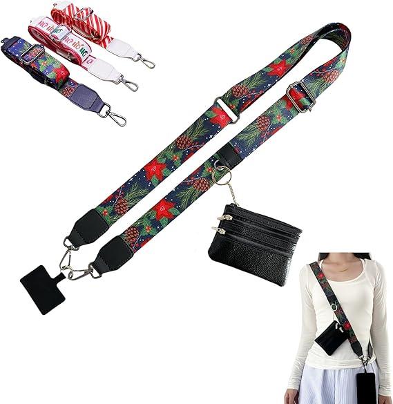 Phone Strap Crossbody Clip and Go Strap forPhone with Wallet Portable Crossbody Beautiful,.Comfortable, Adjustable Phone Strap withZippered Pouch Accessories Card Smartphoneclip and phonelanyard wrist lanyard