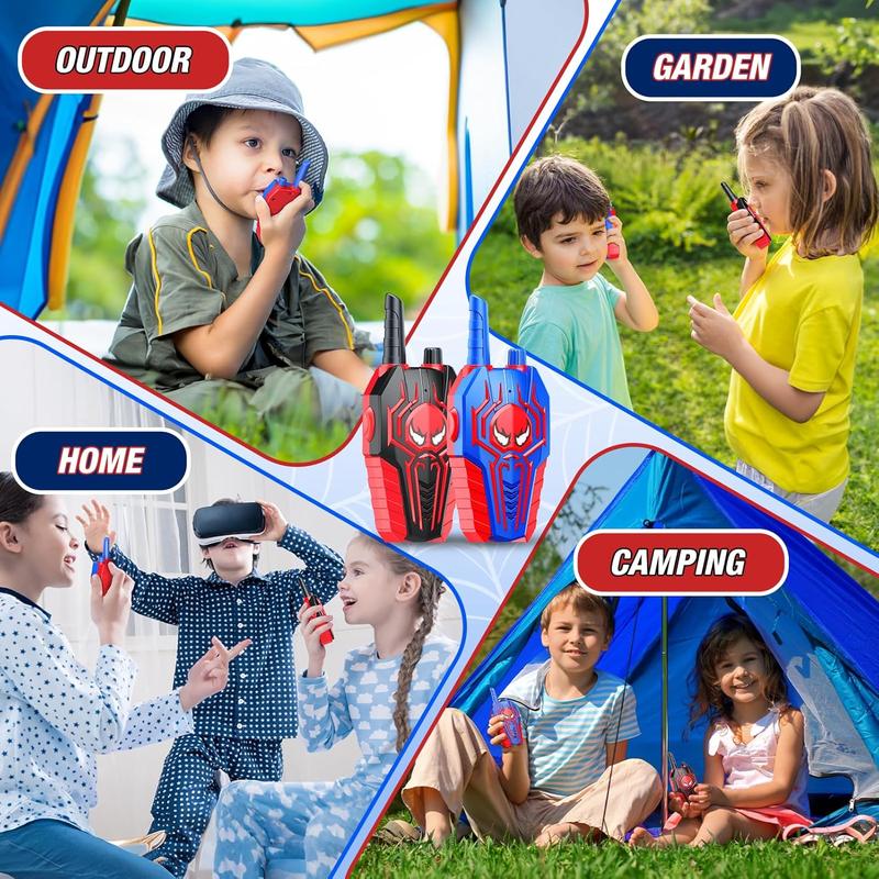 Spider Walkie Talkies for Kids: Toys Gifts for 3 4 5 6 7 8 9 Year Old Boys Girls Ages 5-7 Kids Walkie Talkies Outdoor Hiking 2 Way Radio Toy for 3-12 Year Old Boy Girl Halloween Birthday Gift Age 3-6