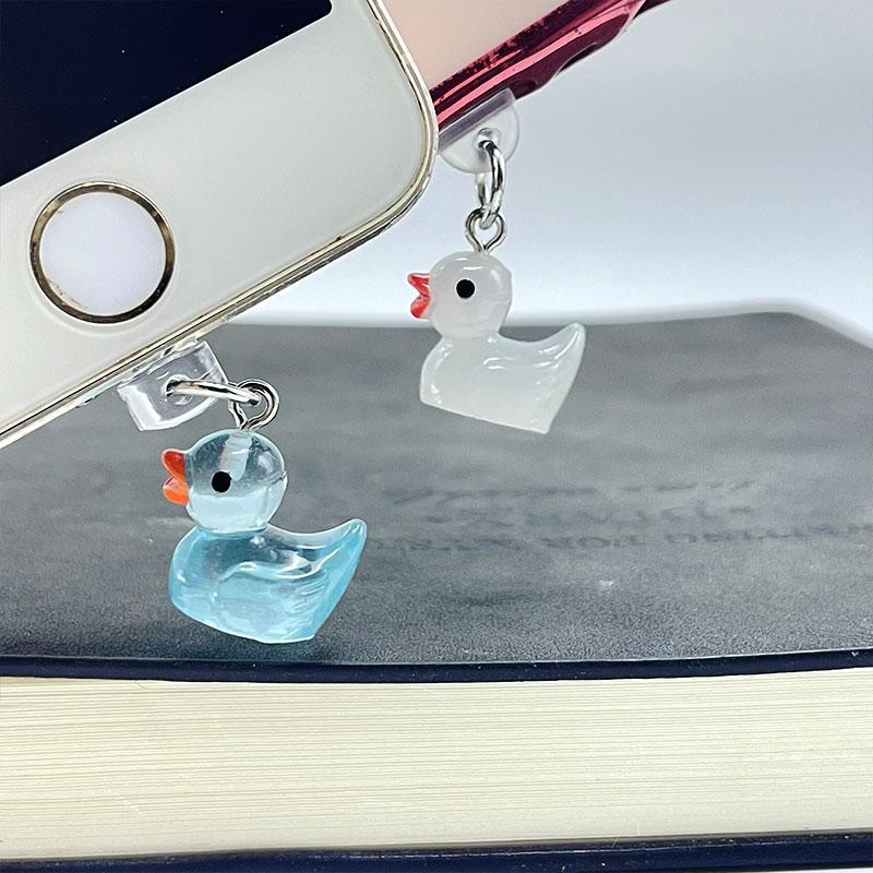 Cute Duck Design Phone Dust Plug, 1 Count Clear Duck Decor Mobile Phone Dust Plug, Mobile Phone Parts Compatible with iPhone