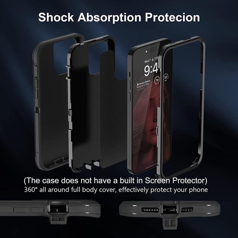 For iPhone 16 15 Pro Max 14 Plus 13 Pro 12 11 Cellphone Case Heavy Duty Shockproof Rugged Defender Cover Protective Casing iphone case