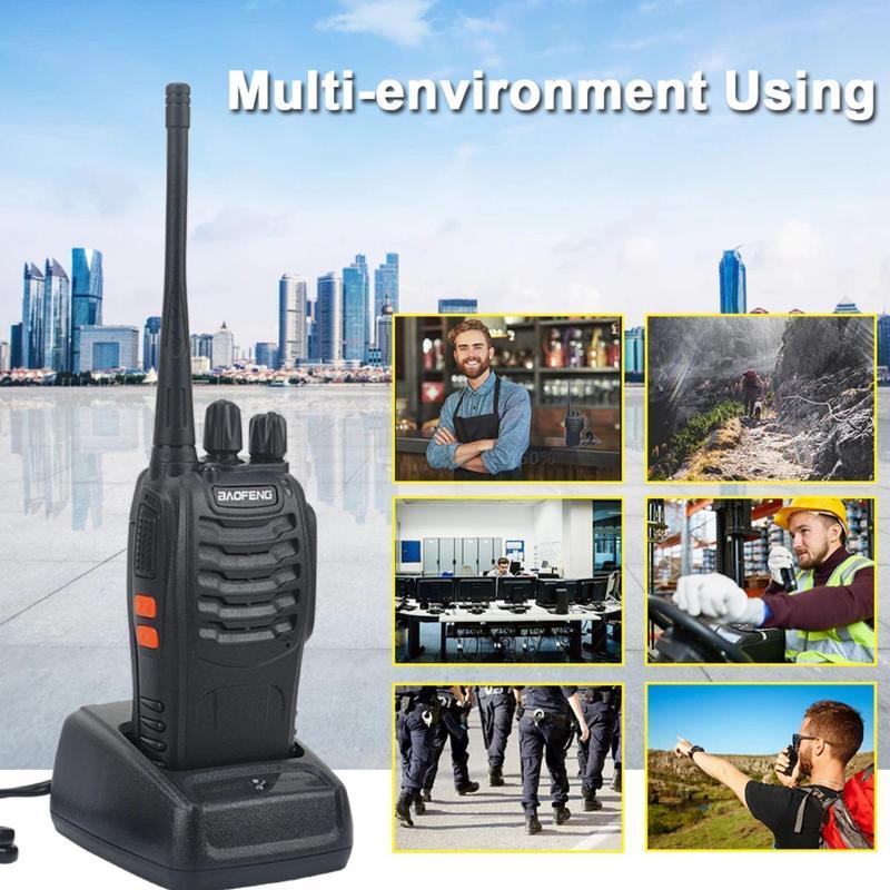 400-470MHz Uhf Walkie Talkie,2 Count Portable Multipurpose Rechargeable Walkie Talkie, BF-888s Two Way Radio for Home Office Outdoor Audio Waterproof