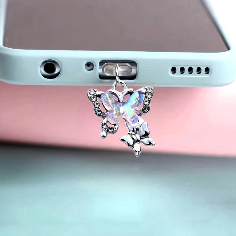 Cute Butterfly Design Phone Jack Dust Plug, Phone Jack Dust Plug, Phone Jack Dust Plug for iPhone Ports and Type-C Charging Ports