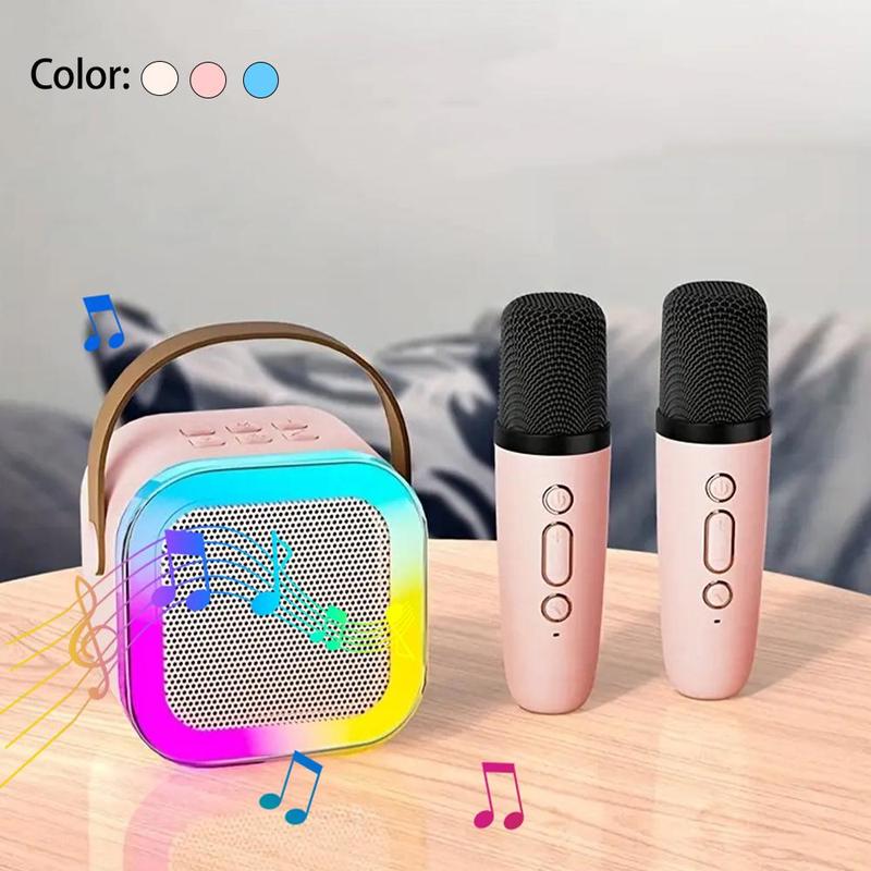 Portable Wireless Karaoke Machine, Rechargeable BT Speaker with Microphone, HiFi Stereo Sound RGB LED Lights Speaker for Smartphone Home Party Camping, Audio & Video Accessories, Karaoke Speaker