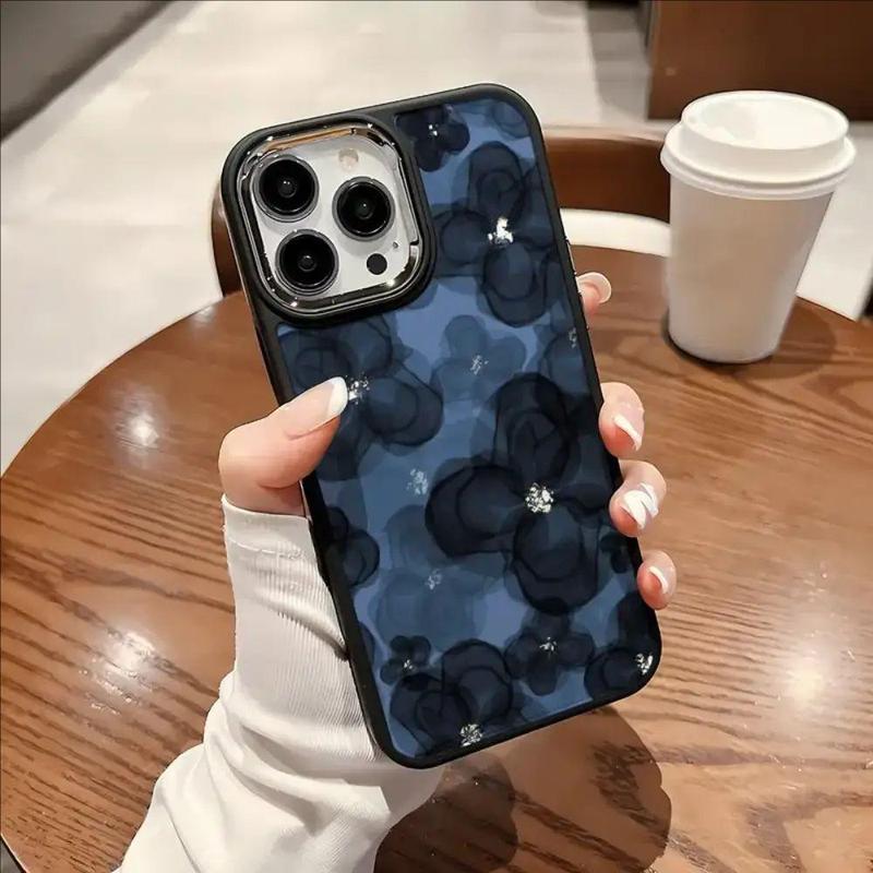 Fall Fashion Flower Pattern Phone Case, 1 Count Decorative Phone Protective Cover, Phone Accessory, Phone Cases Compatible With iPhone X 11 12 13 14 15 Plus 15 Pro Max