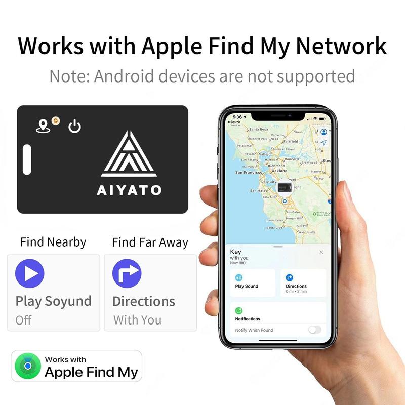 Smart Tracker Card, Waterproof Magnetic Charging Tracking Card, Rechargeable Wallet Tracker Compatible with Apple Find My