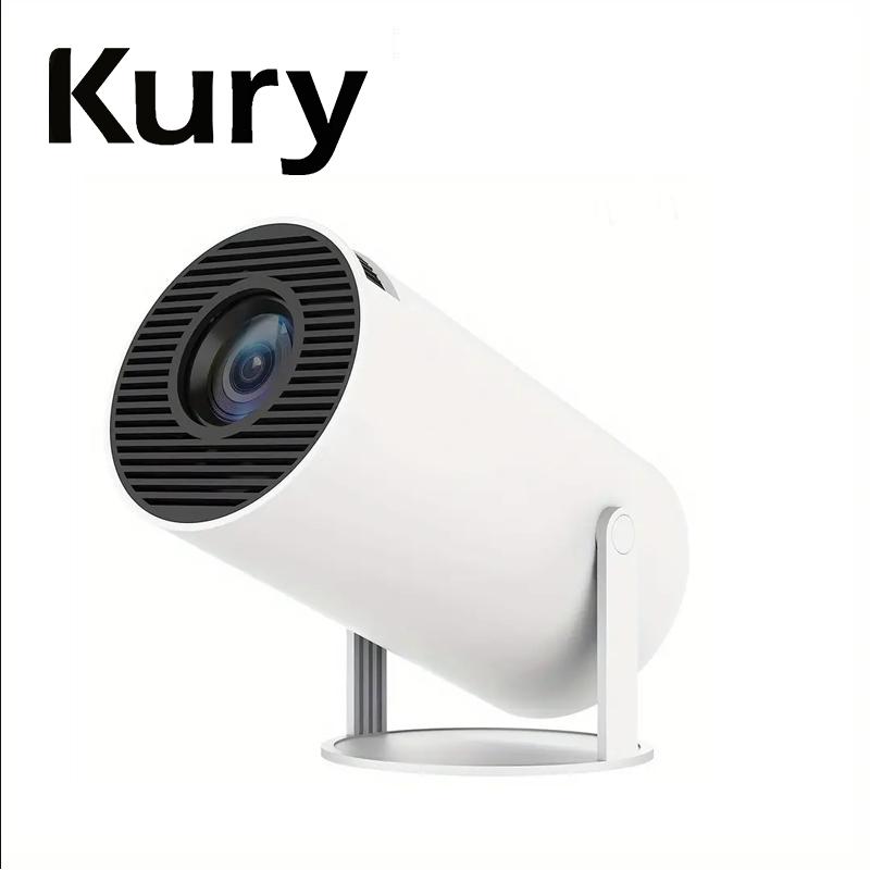 KURY Portable Projector With Android 11, 4K HD Resolution, 5G WiFi6, Auto Horizontal Correction, 180°Rotatable Outdoor Projector