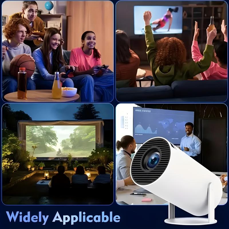 IWEEGA Portable Projector, 4K 260 ANSI Smart Projector, Supports WiFi 6 BT 5.0, Adjustment, 180 Degree Rotation, HD Movie Projector 3000 Lumens HD LED Light Source With USB, SD Connectivity, Button, For Home Cinema And Outdoor Camping Adven