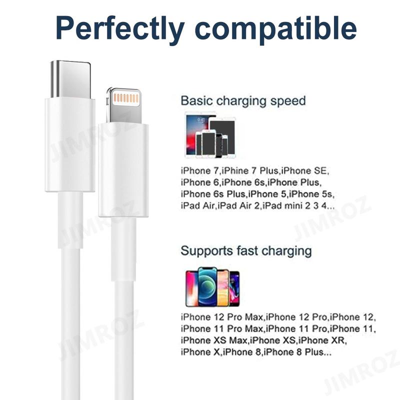 20W 6.6FT [MFi Certified] Type-C for Lightning Fast Charging Cable Compatible with Apple iPhone 14 13 12 11 Pro Max XR XS X 8 7 6 Plus SE iPad Mini