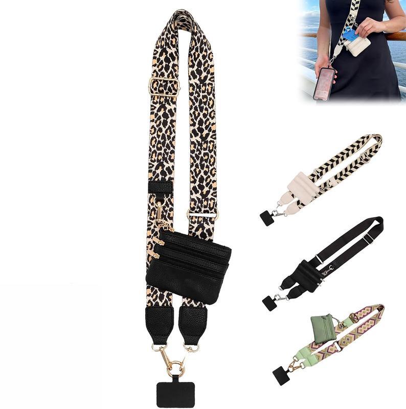 Phone Strap Crossbody Clip and Go Strap forPhone with Wallet Portable Crossbody Beautiful,.Comfortable, Adjustable Phone Strap withZippered Pouch Accessories Card Smartphoneclip and phonelanyard wrist lanyard