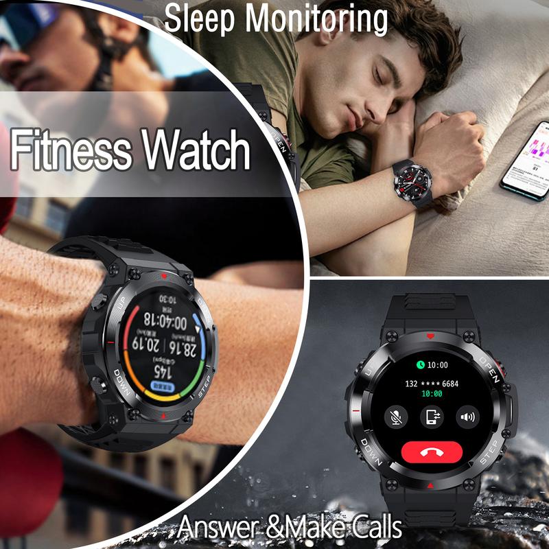 Smart Watch for Men,iP67 Waterproof Rugged Outdoor Smartwatch with Bluetooth Call 30 Day Battery Life Fitness Watch 1.39