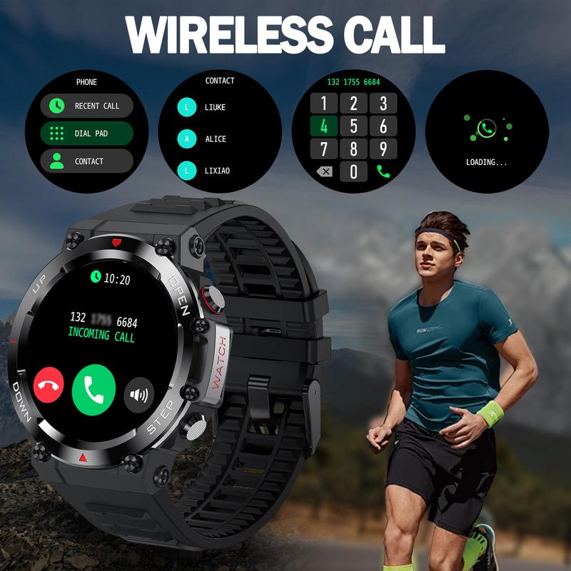 Smart Watch for Men,iP67 Waterproof Rugged Outdoor Smartwatch with Bluetooth Call 30 Day Battery Life Fitness Watch 1.39