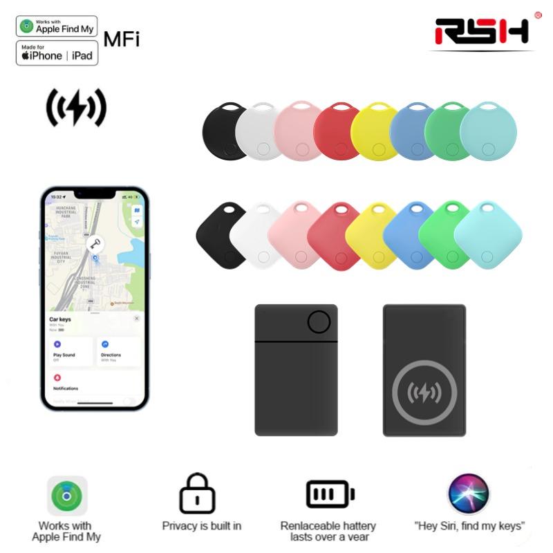 RSH Locator, wireless charging smart location card, compatible with Apple Find My (iOS only), wallet tracker, key finder, phone finder,Smart Tag，backpack, suitcase, pet, IP67 waterproof, ultra-thin 0.09in.