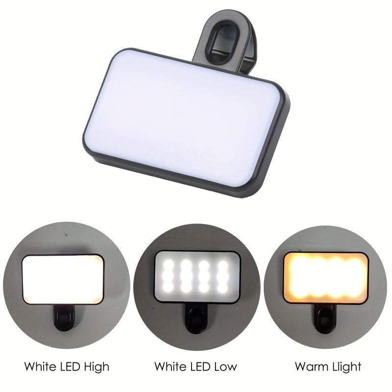 Portable Selfie Fill Light with Clip, USB Charging Selfie Fill Light, Selfie Light, Mini Clip-on Fill Light Suitable for Smartphone, Tablet, Laptop, Camera, Phone Accessories, Selfie LED Lights