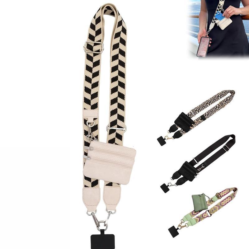 Phone Strap Crossbody Clip and Go Strap forPhone with Wallet Portable Crossbody Beautiful,.Comfortable, Adjustable Phone Strap withZippered Pouch Accessories Card Smartphoneclip and phonelanyard wrist lanyard