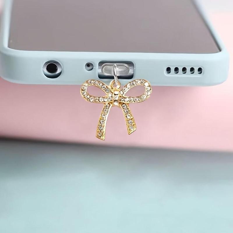 Cute Bowknot Design Dust Plug, 1 Count Fashionable Charging Port Protector, Mobile Phone Parts for iPhone & Type-C, Phone Accessories