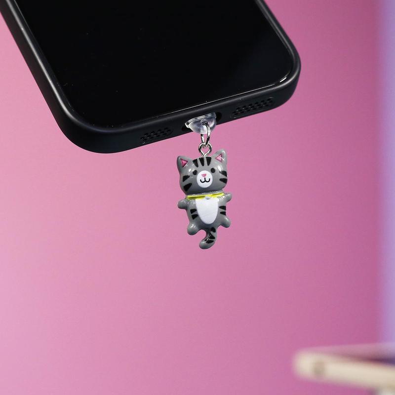 Cute Cat Design Phone Dust Plug (1 Count), Phone Anti Dust Plug, Phone Charm for iPhone Type-C Interface, Mobile Phone Accessories