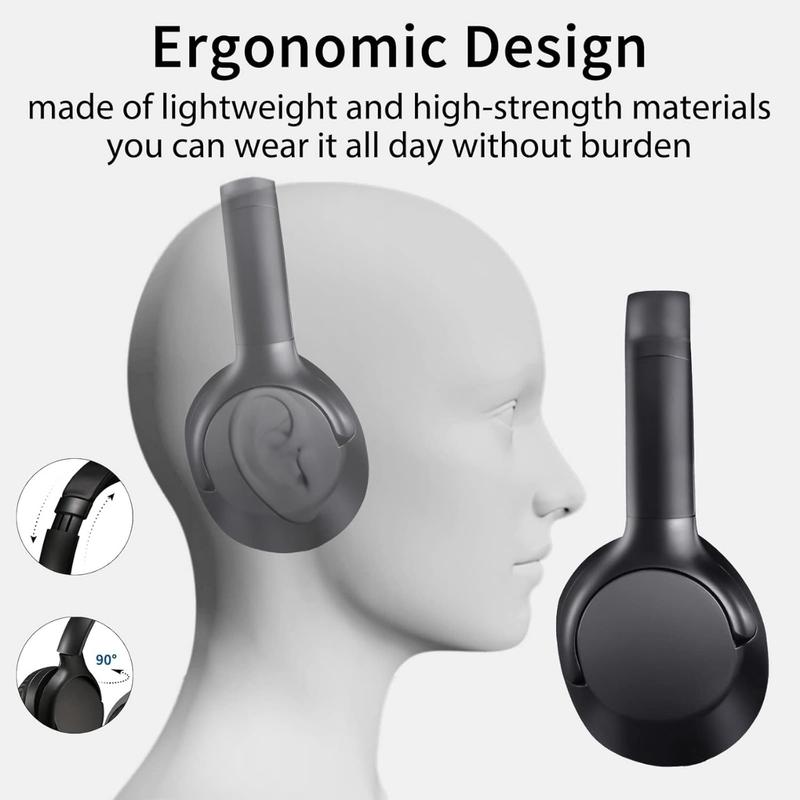 Over Ear Wired Headphones with Volume Control, Microphone, Adjustable Headband and 3.5mm Audio jack for School Home Work Computer Chromebook (Black)