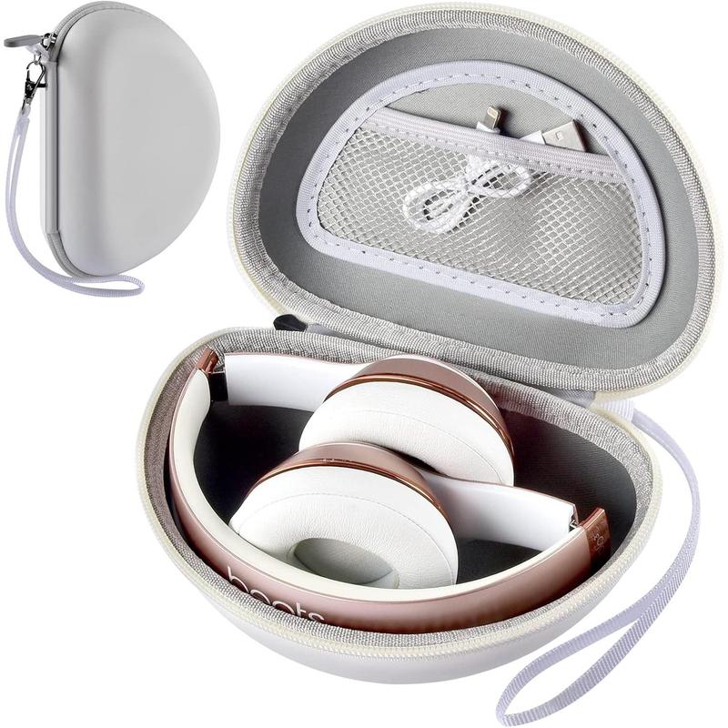 Travel Hard Carrying Case Compatible With Beats Solo 4  for Beats Studio Pro for Beats Solo3  for Beats Studio3  for Beats Solo2  Solo Pro Bluetooth On-Ear Headphones - White