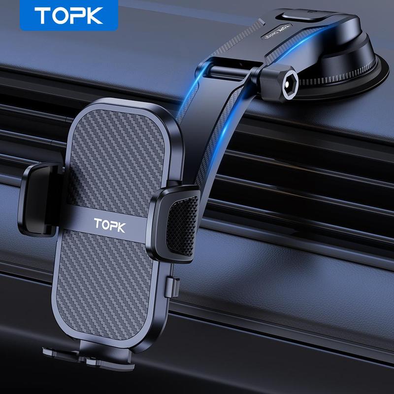 TOPK D46-C Car Phone Holder for Dashboard, Adjustable Car Phone Holder Mount, Universal Car Phone Holder Compatible with All Phones