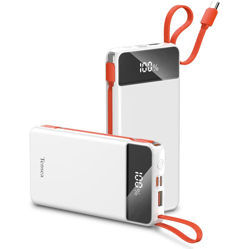 Y86 Portable Fast Charging Charger,Slimmest 10000mAh Power Bank,USB type-C in&Out High-Speed Chargeable Battery Pack Built-in Cable with Digital Display, Compatible with iPhone16 15 14 13 12 X Samsung S22 S21 Google iPad,Christmas 2024 Gift