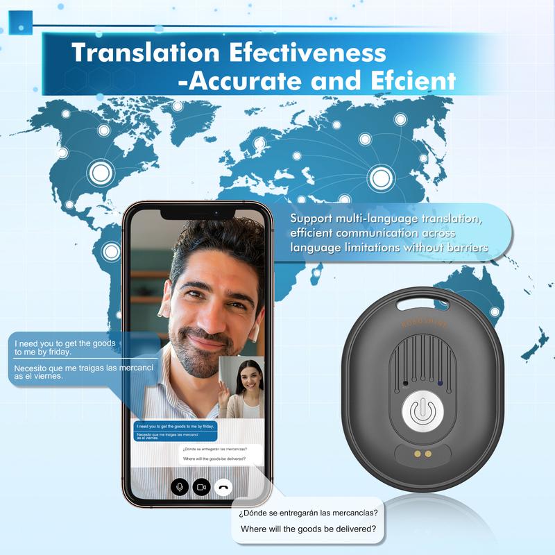 AI translation equipment. Online support for over 130 languages. Used for studying, traveling, and business. Compatible with IOS and Android.