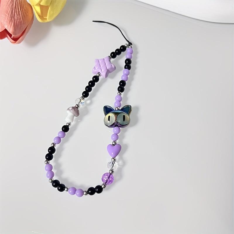 Cute Cat Head Design Phone Chain, Cute Phone Lanyard, Fashion Phone Charm for Women & Girls, Mobile Phone Decoration Accessories